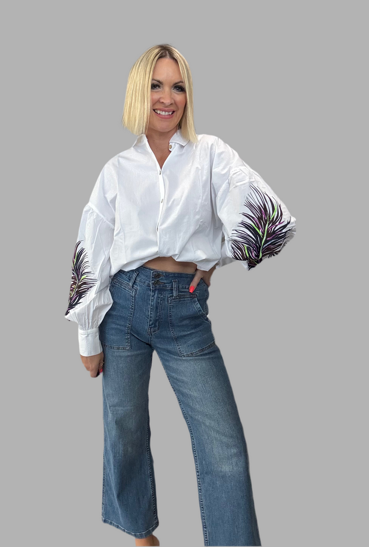Maxime Feather Shirt Size 12