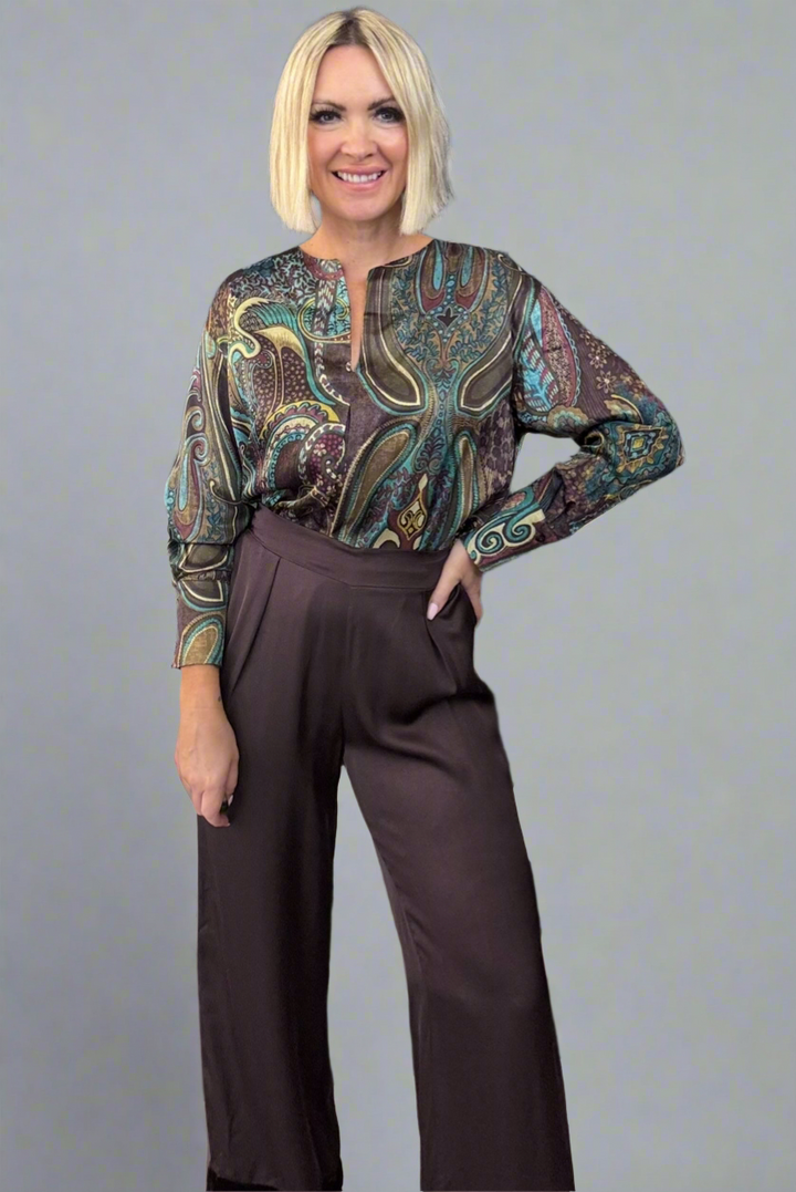 Suri Cashmere Printed Silk Blouse - Lutetia