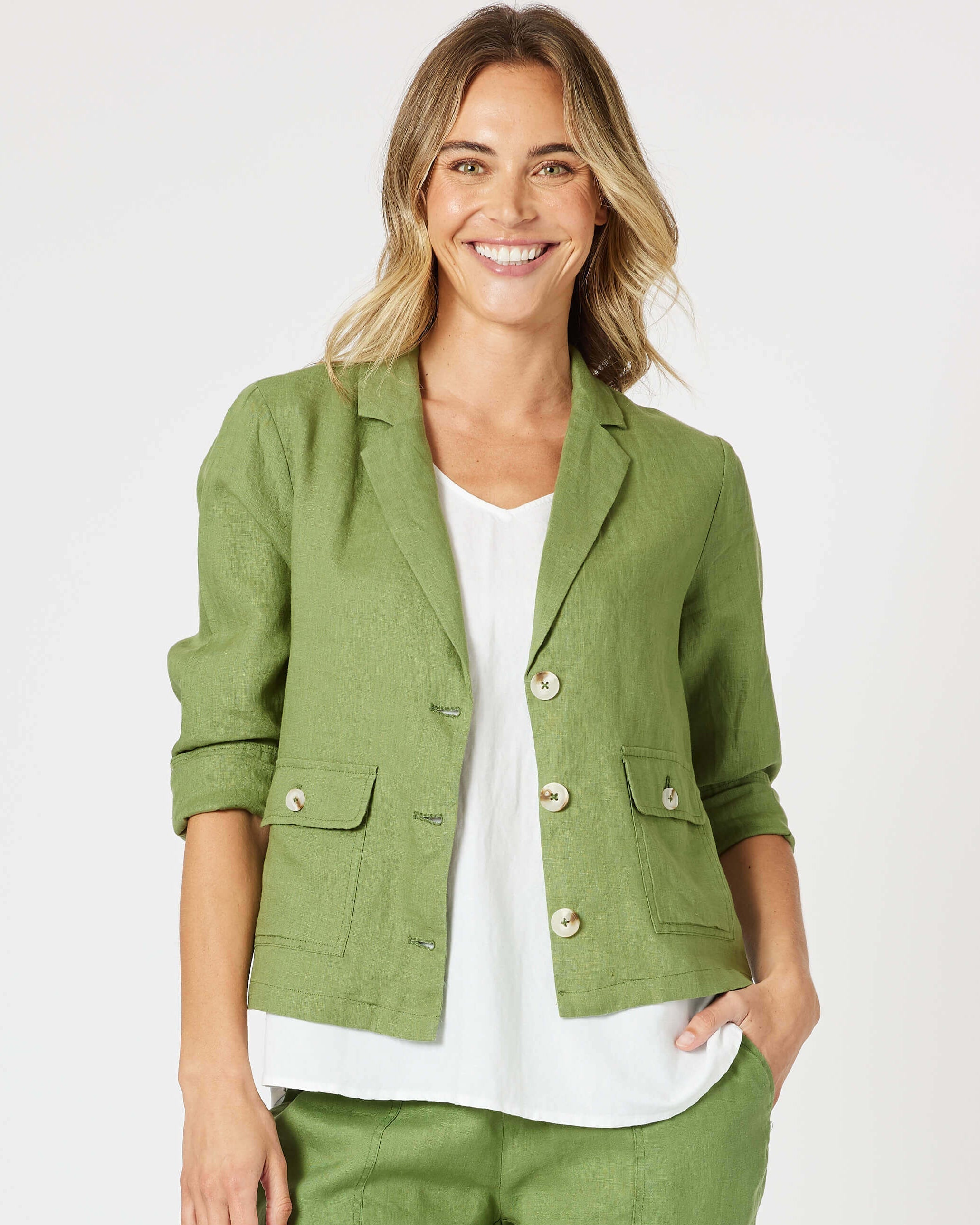Danielle Linen Jacket White main image 1