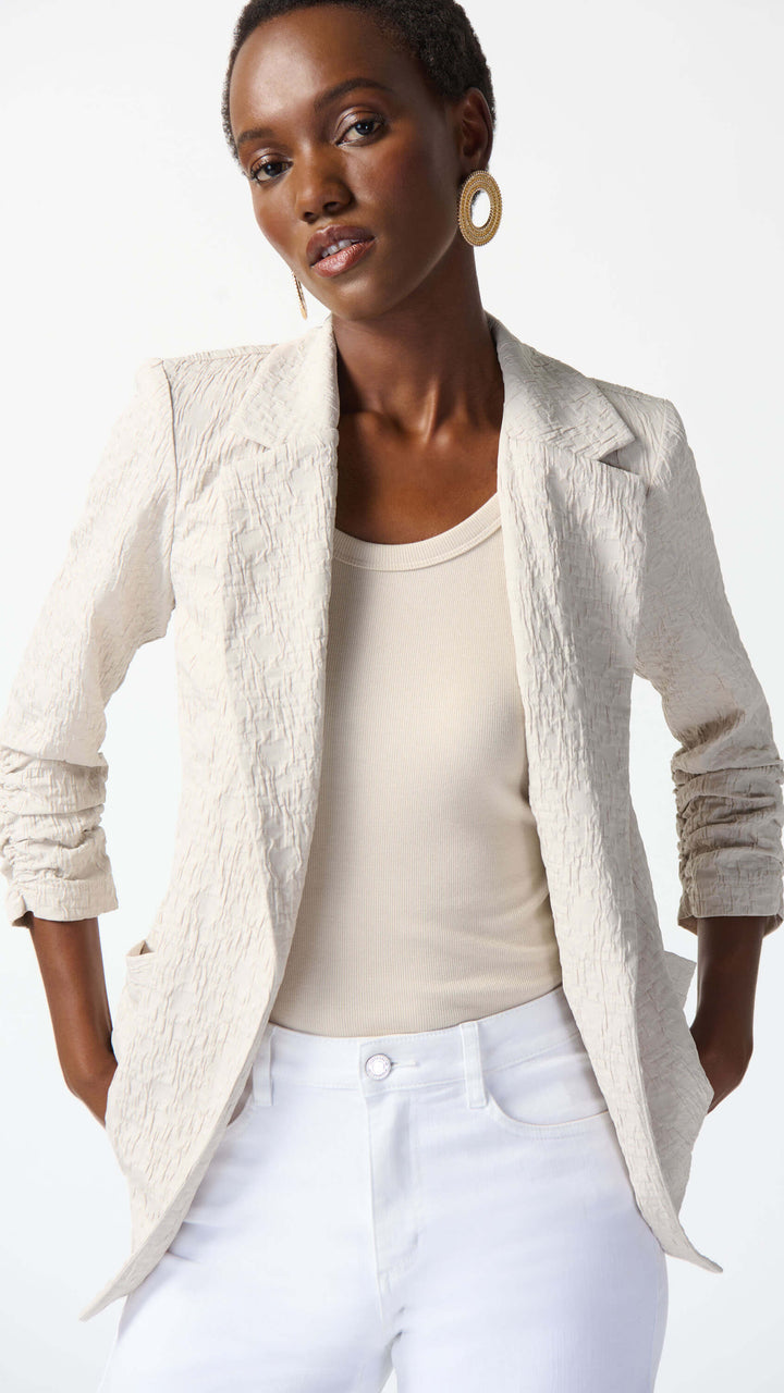 Santa Cruz Woven Jacquard Boxy Blazer 242034S26 Moonstone