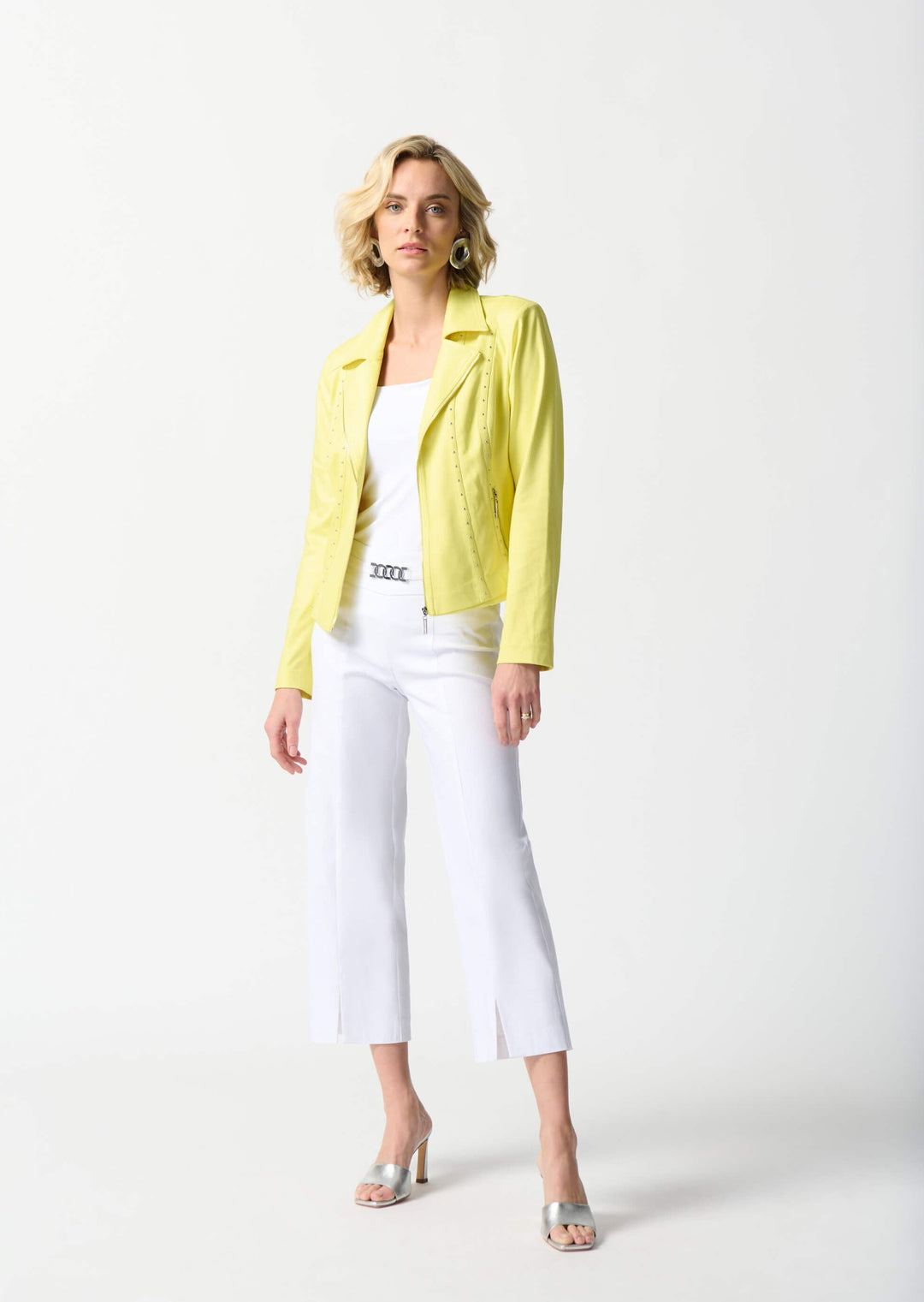 Capri Sun Foiled Suede Fitted Jacket - Neon Yellow Size L/XL 242908