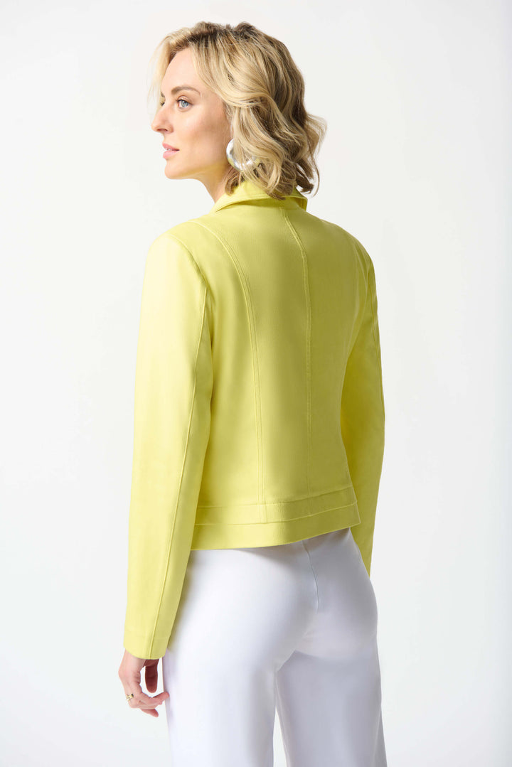 Capri Sun Foiled Suede Fitted Jacket - Neon Yellow Size L/XL 242908