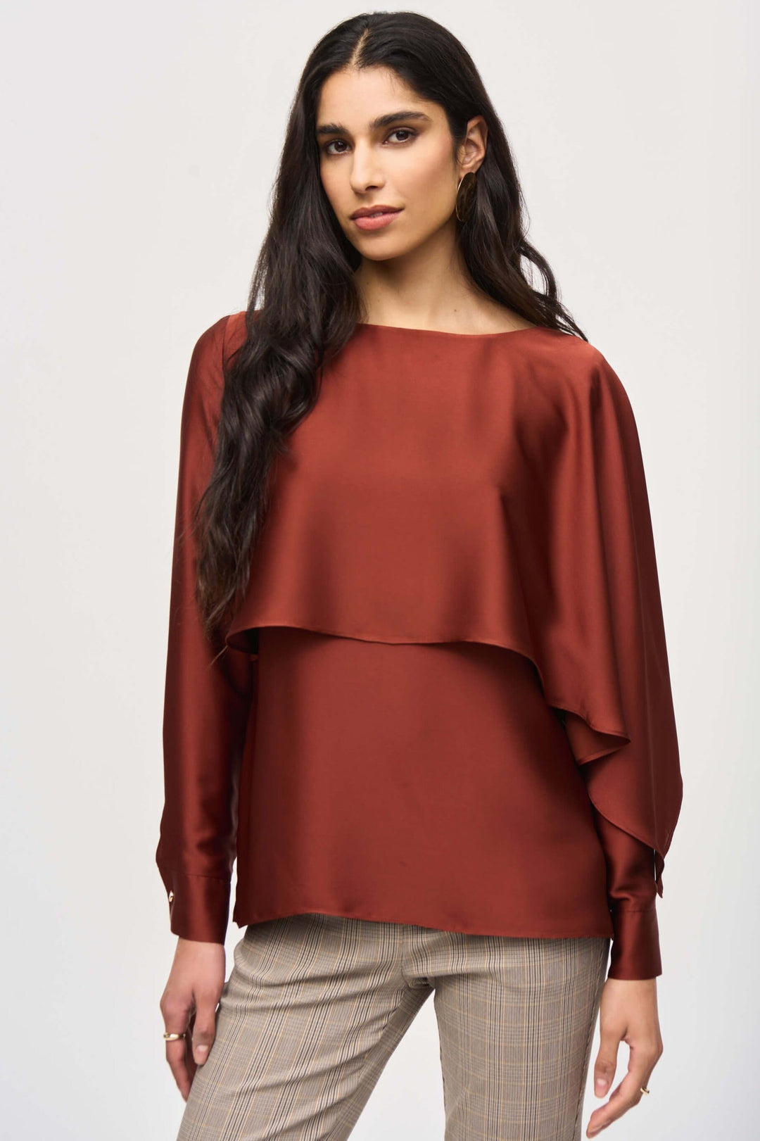 Second Nature Satin Flared Cape Top 243100 Size 10