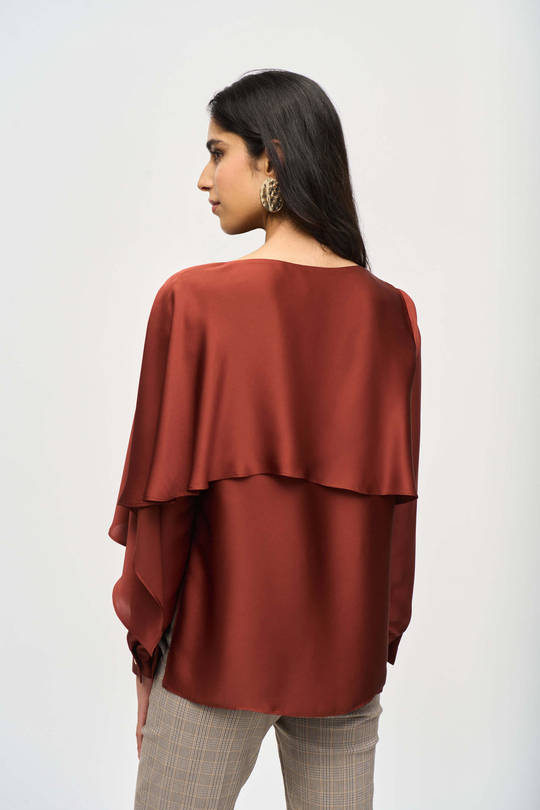 Second Nature Satin Flared Cape Top 243100 Size 10