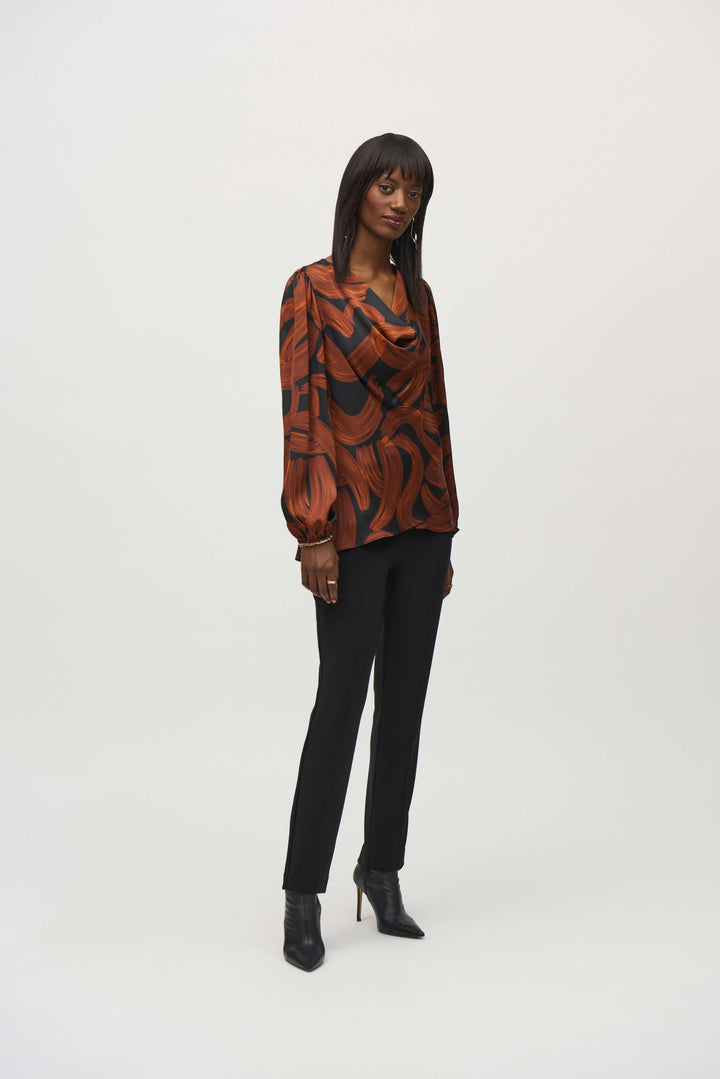 Wild Heart  Satin Abstract Print Layered Top 244181 Size 12