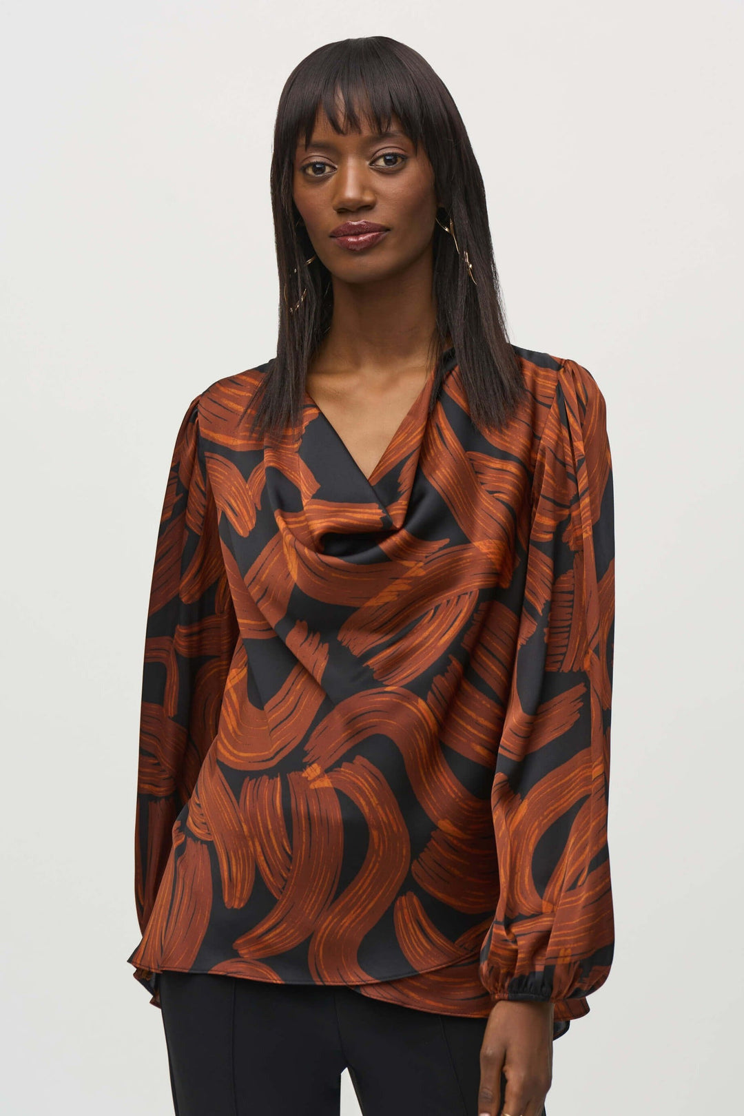 Wild Heart  Satin Abstract Print Layered Top 244181 Size 12