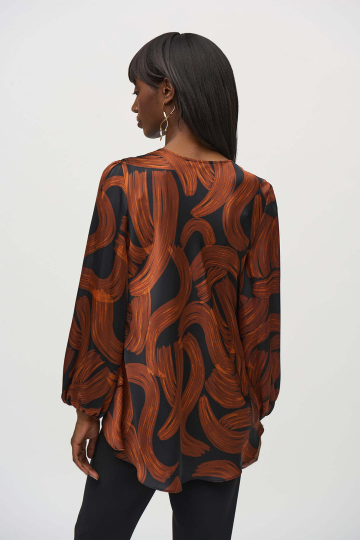 Wild Heart  Satin Abstract Print Layered Top 244181 Size 12