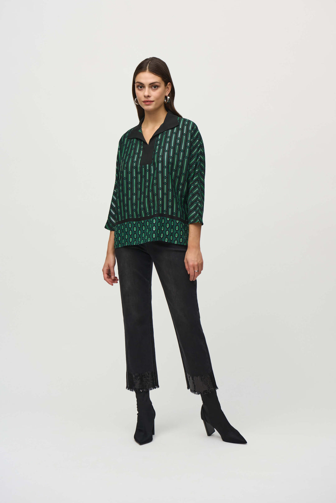 Wild Heart Georgette Geometric Border 244229 Size 14