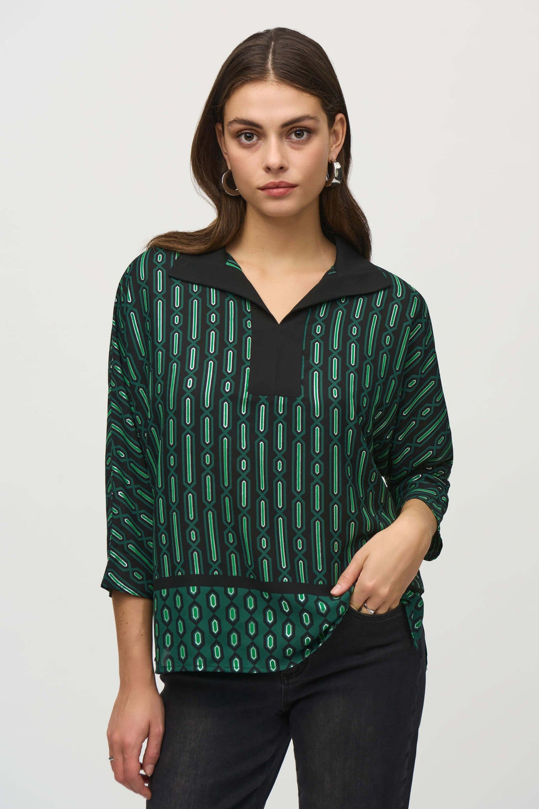 Wild Heart Georgette Geometric Border 244229 Size 14