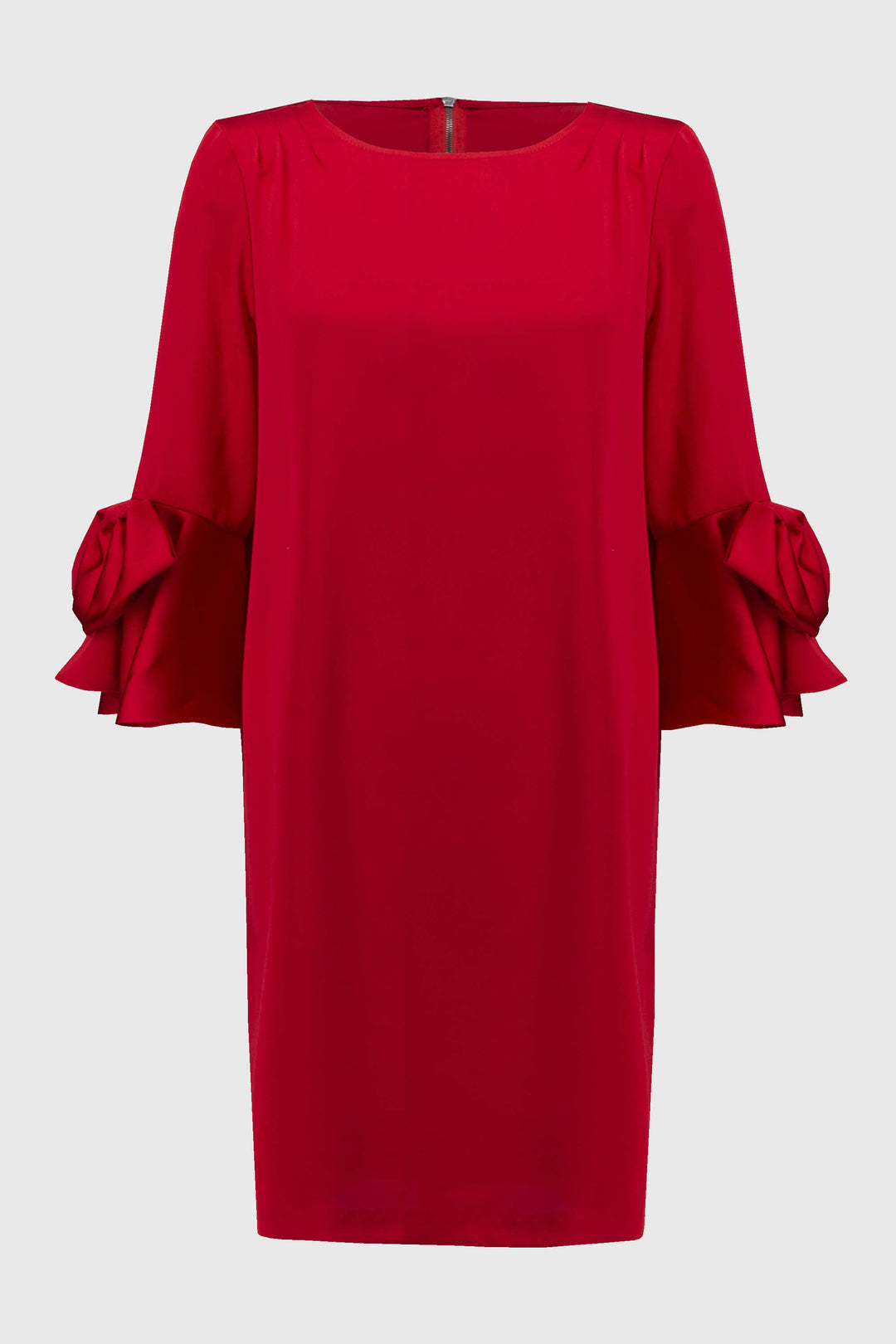 Hero Style Satin Ruffle Knee Length  Dress -Lipstick Red Size 10 244235