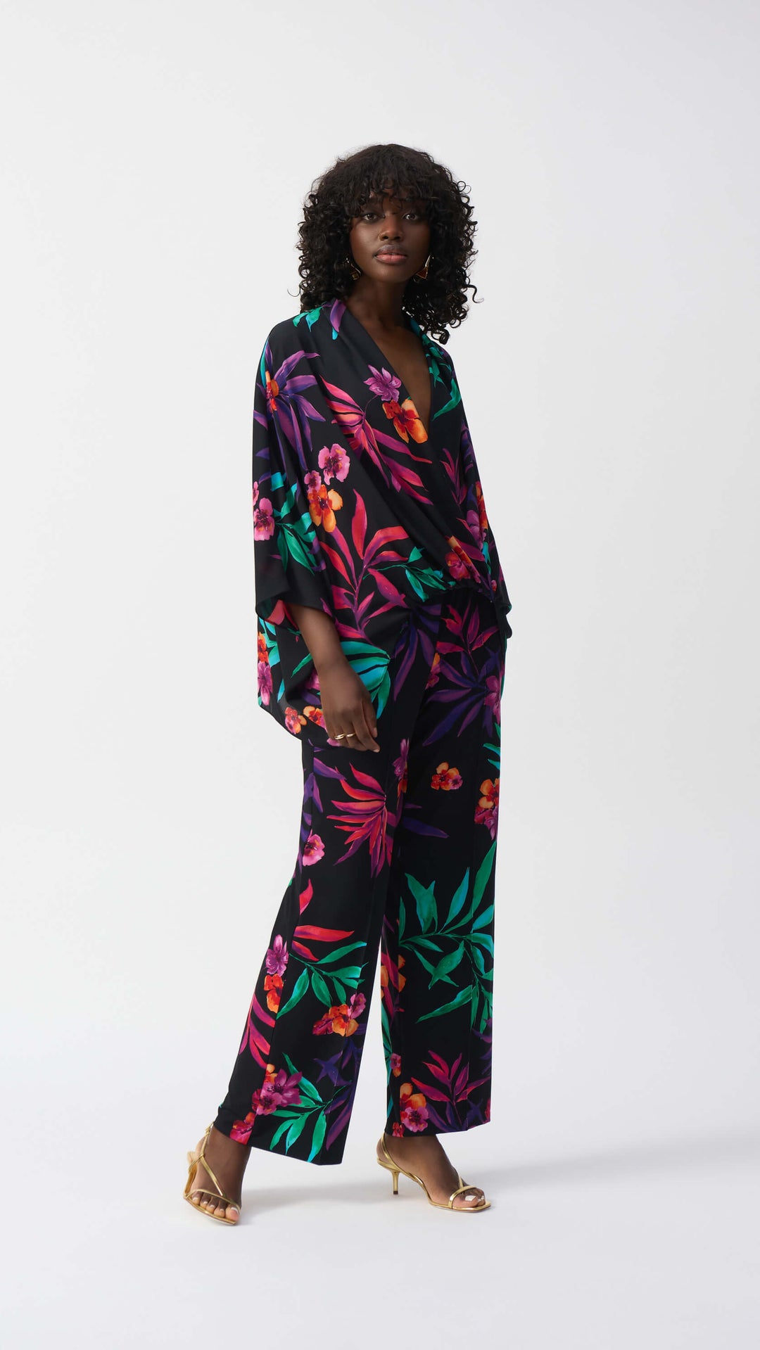 Paradise Cove Tropical Print Wide Leg Pant 251056