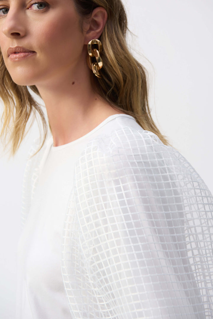 Santa Cruz Straight Top With Puff Sleeves 251097 Size 8