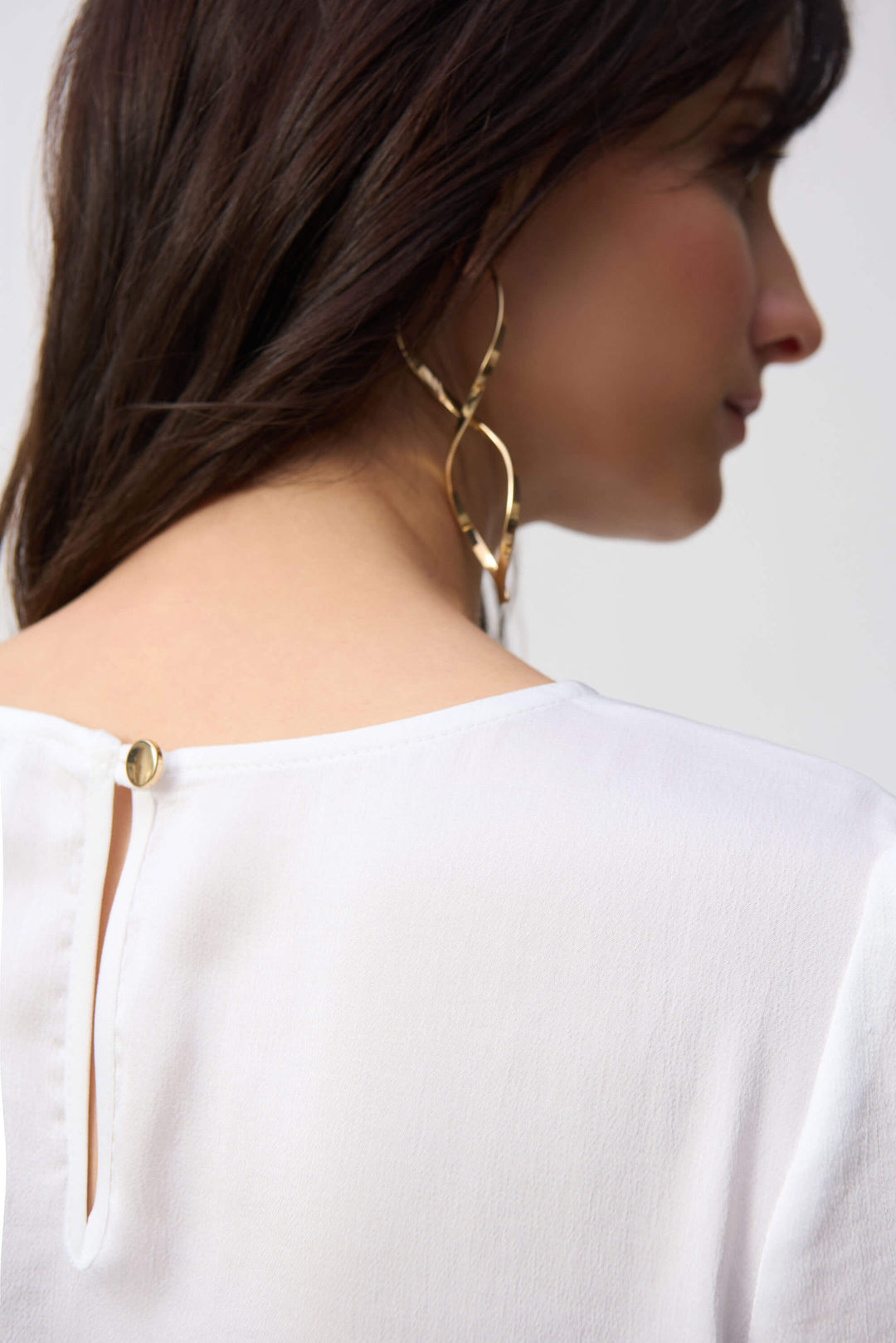 Hammered Satin Straight Top - White 251119 Size 12