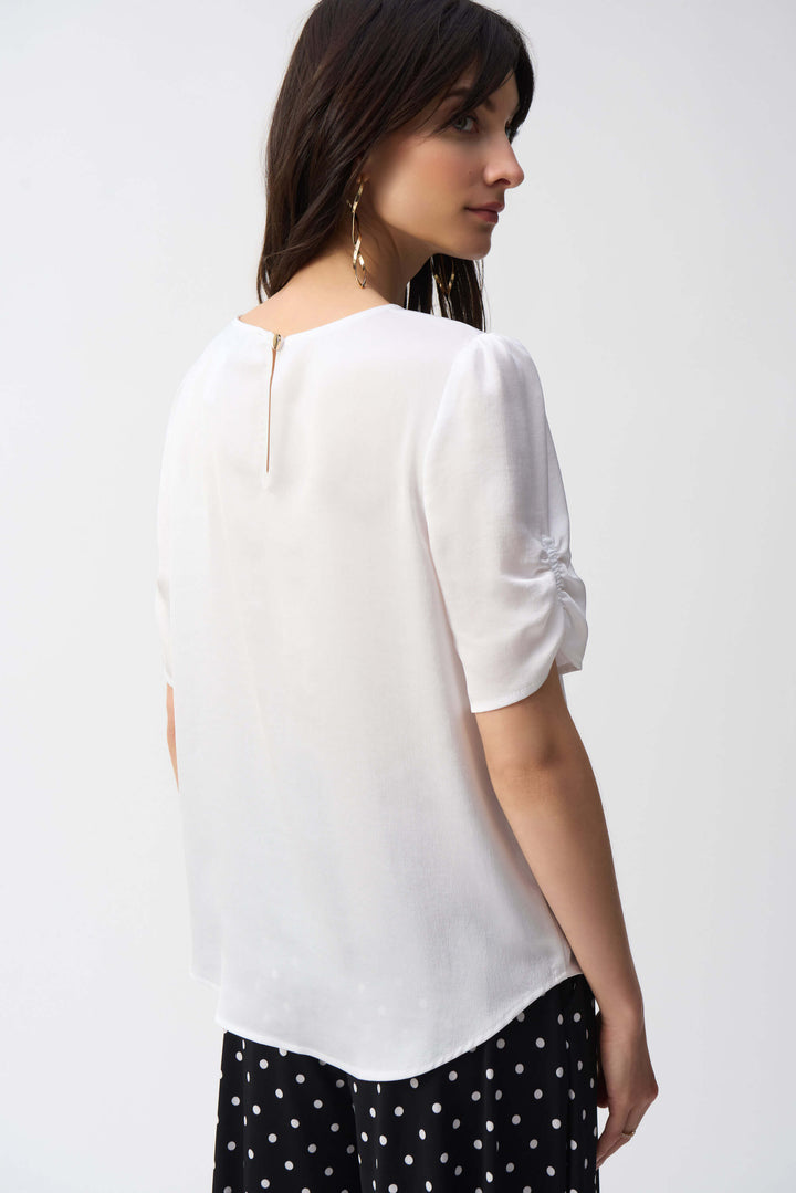 Hammered Satin Straight Top - White 251119 Size 12