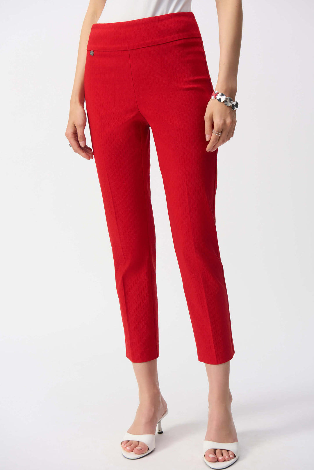 Shore Club Textured Jacquard Crop Pull-On Pants 251256 Size 10