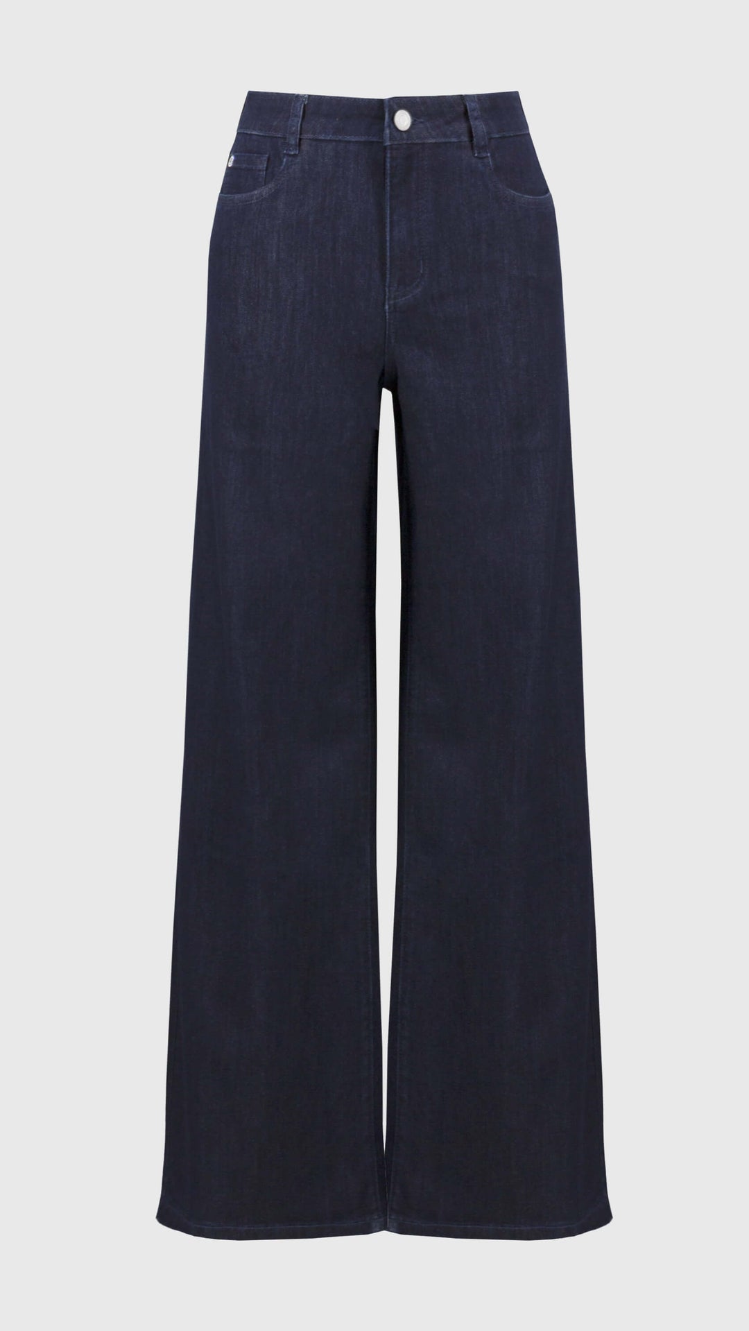 Goldie | Classic Wide-Leg Stretch Dark Denim Jeans 251968F25 Size 12