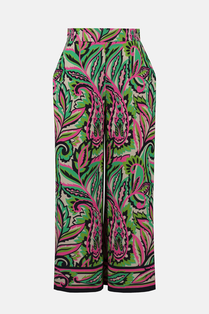 Palm Springs Paisley Print Wide-Leg Pants 252142