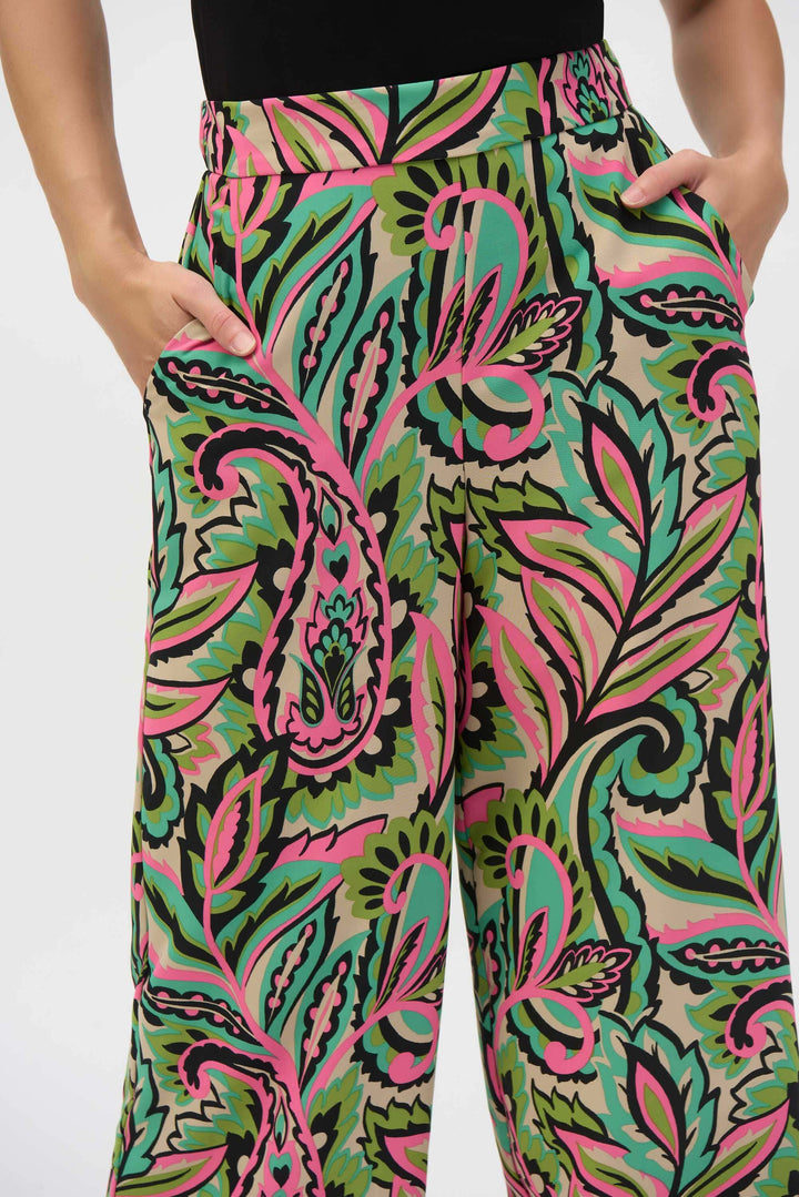 Palm Springs Paisley Print Wide-Leg Pants 252142