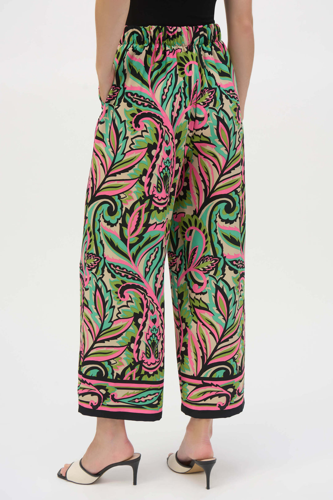 Palm Springs Paisley Print Wide-Leg Pants 252142