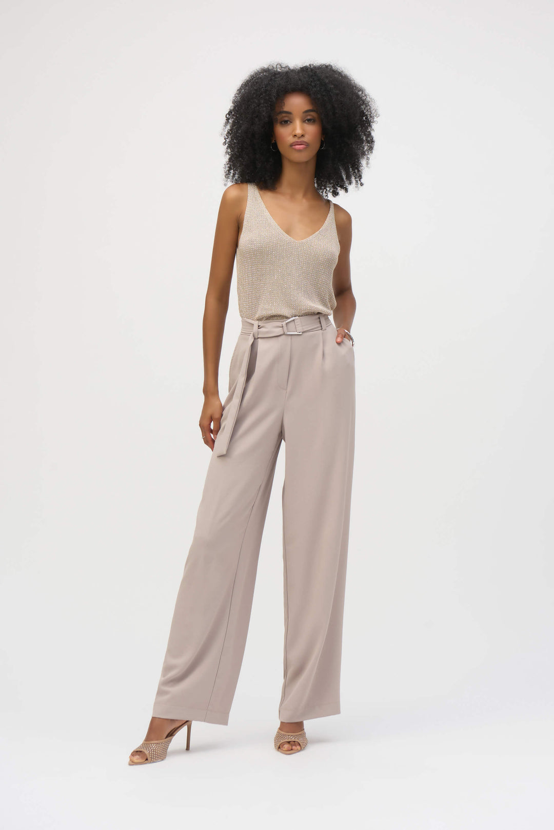 Sicilian Sun Metallic Knitted Camisole with Rhinestones 252915