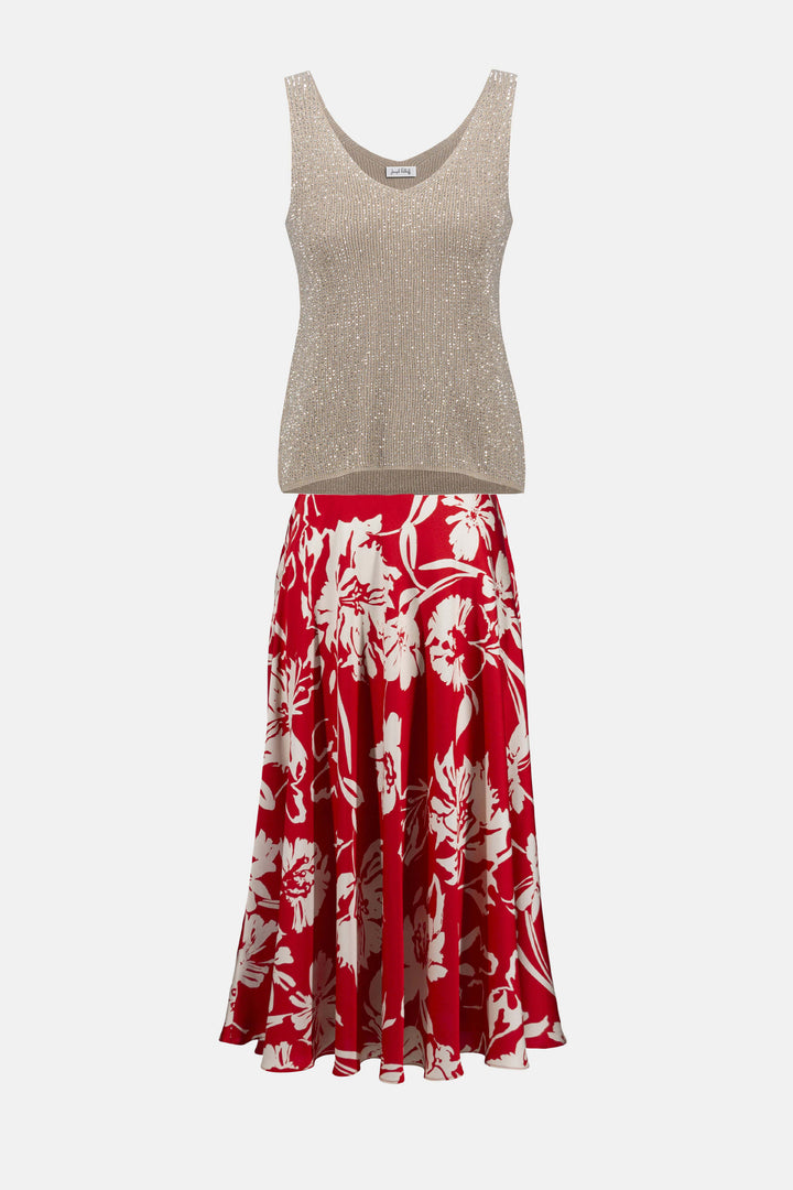 Sicilian Sun Metallic Knitted Camisole with Rhinestones 252915