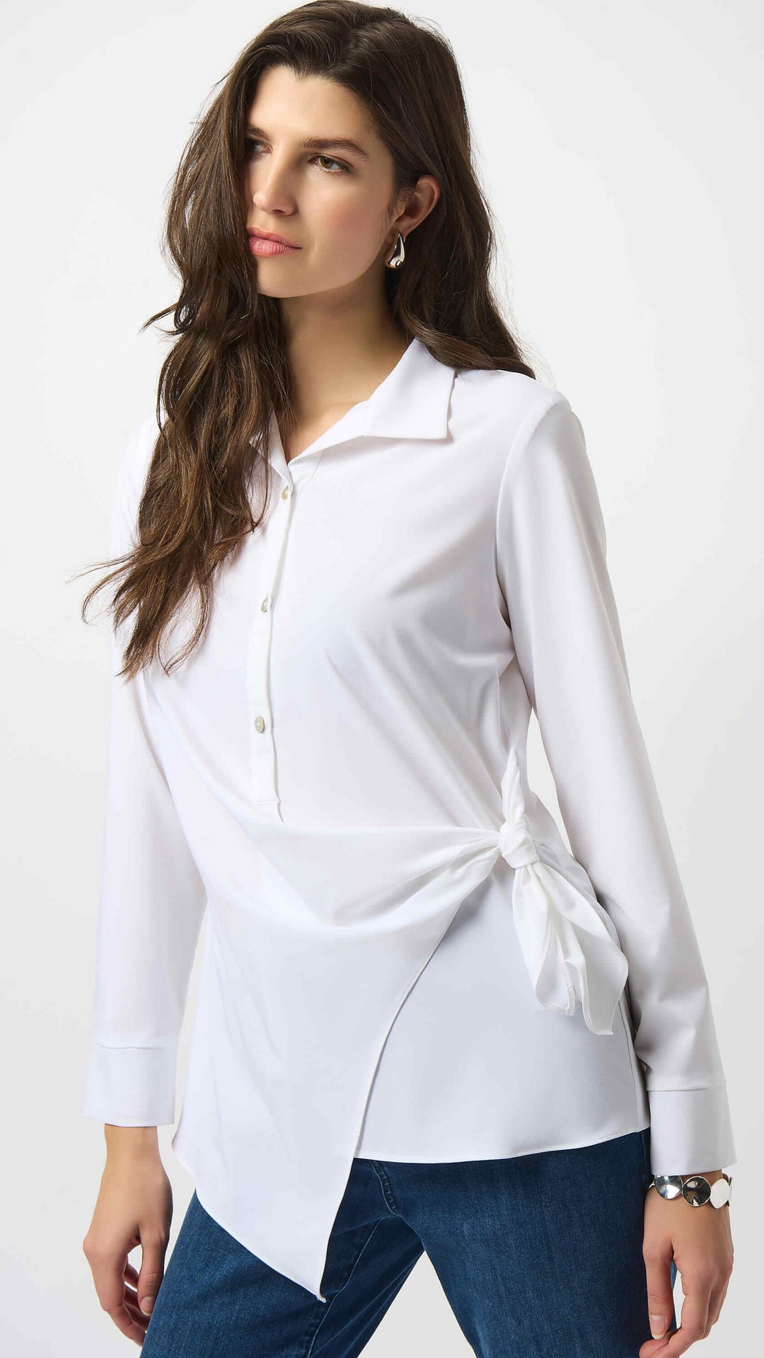 City Line Stretch Poplin Fitted Top 253132
