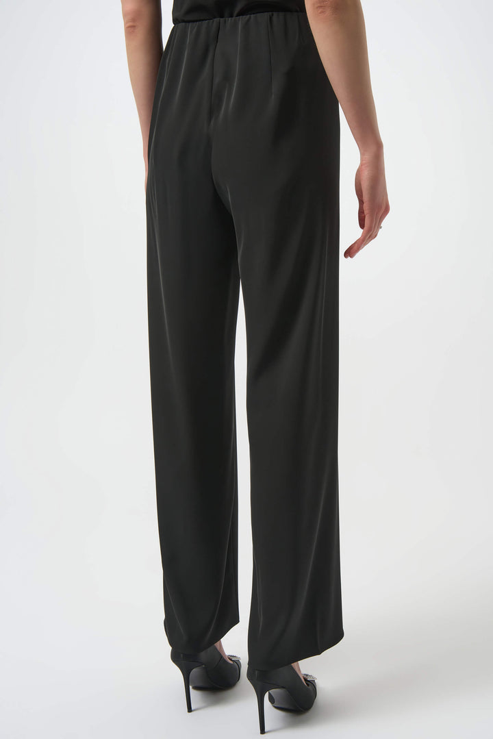 Midnight Woven Twill Wide-Leg Pull-On Pants - Black 254100