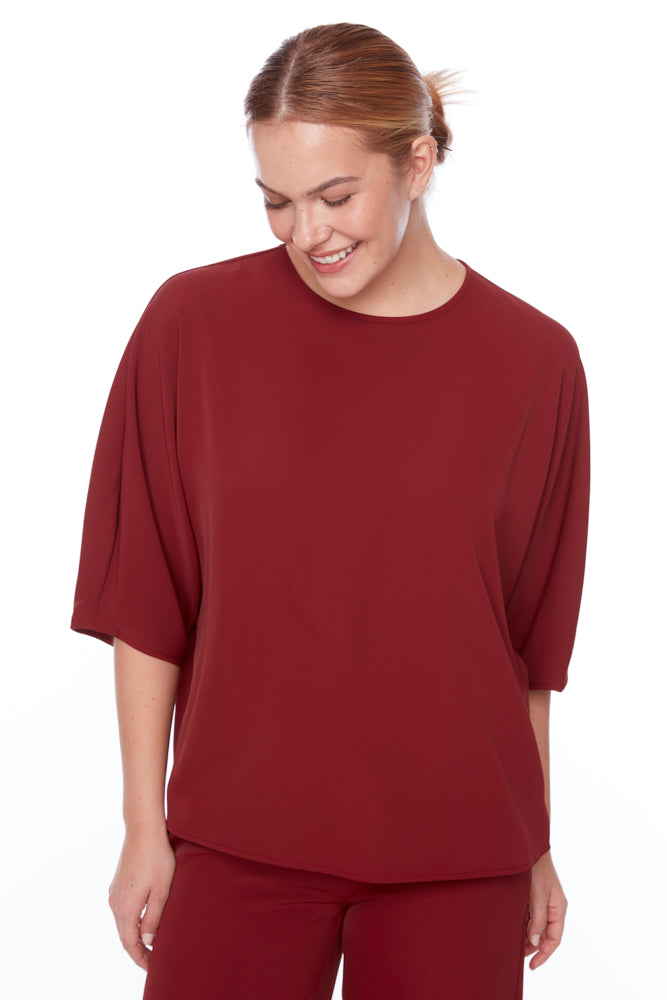 Solid Vegan Silk Vented Top