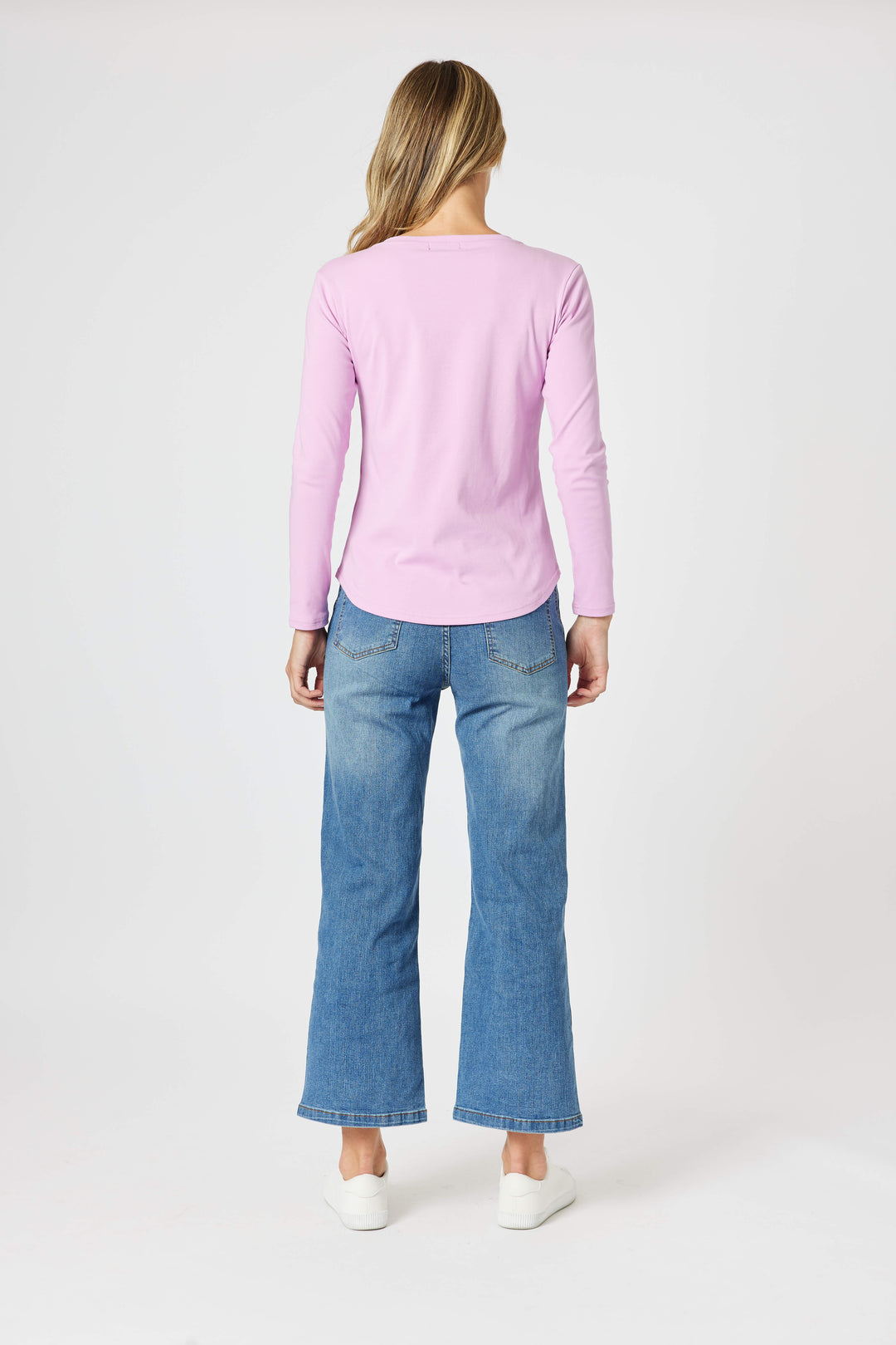 Crew Neck Long Sleeve Top - Orchid