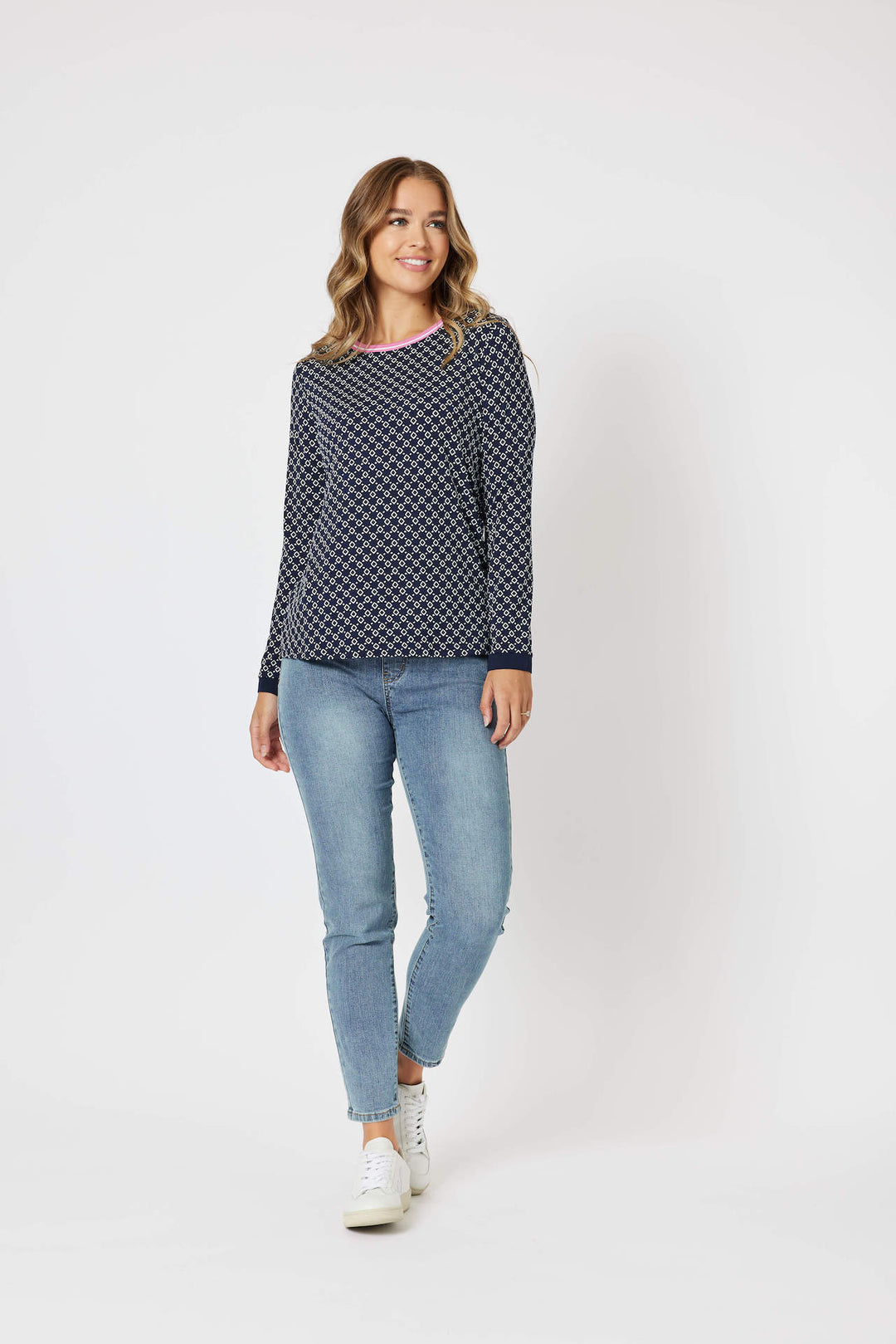 Alexa Long Sleeve Tee - Navy - Size 8