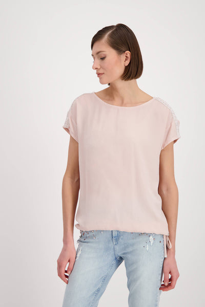 Jersey  Sports Tape Top- Rosey Pink