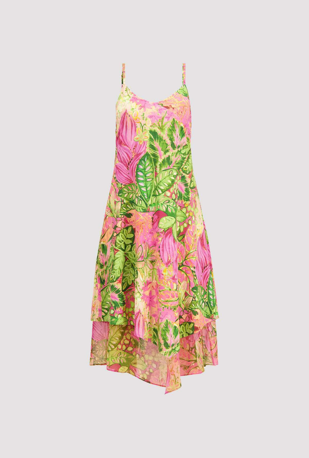 Flower Print Midi Dress - Pink Size 14
