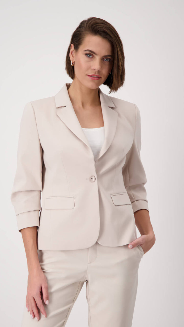 Pleated Sleeve Blazer - Warm Sand