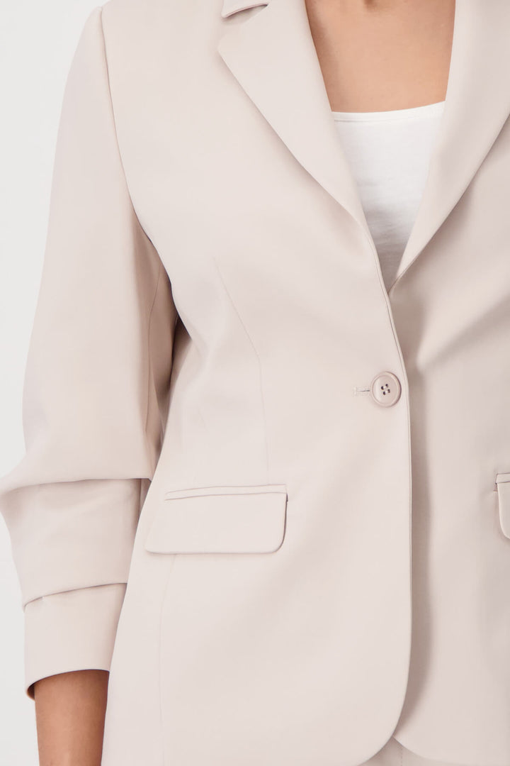 Pleated Sleeve Blazer - Warm Sand