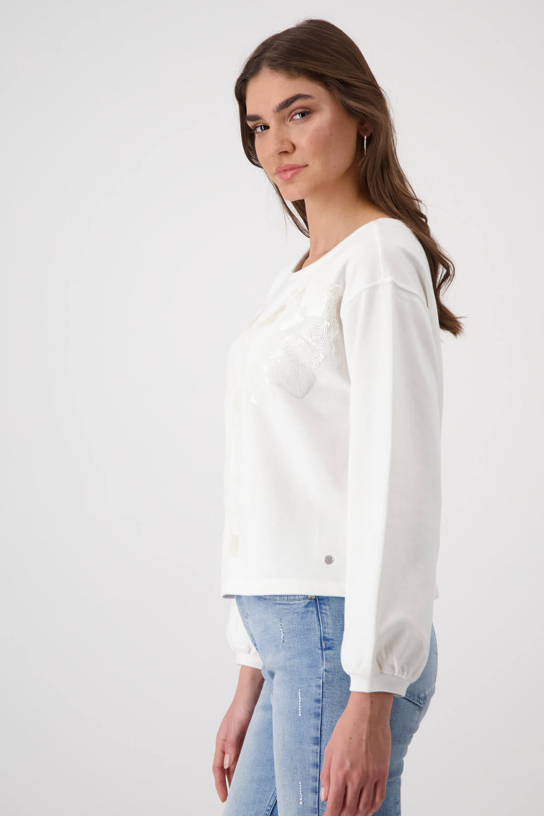 Bloom and Grow Sequin Flower Top - Milk