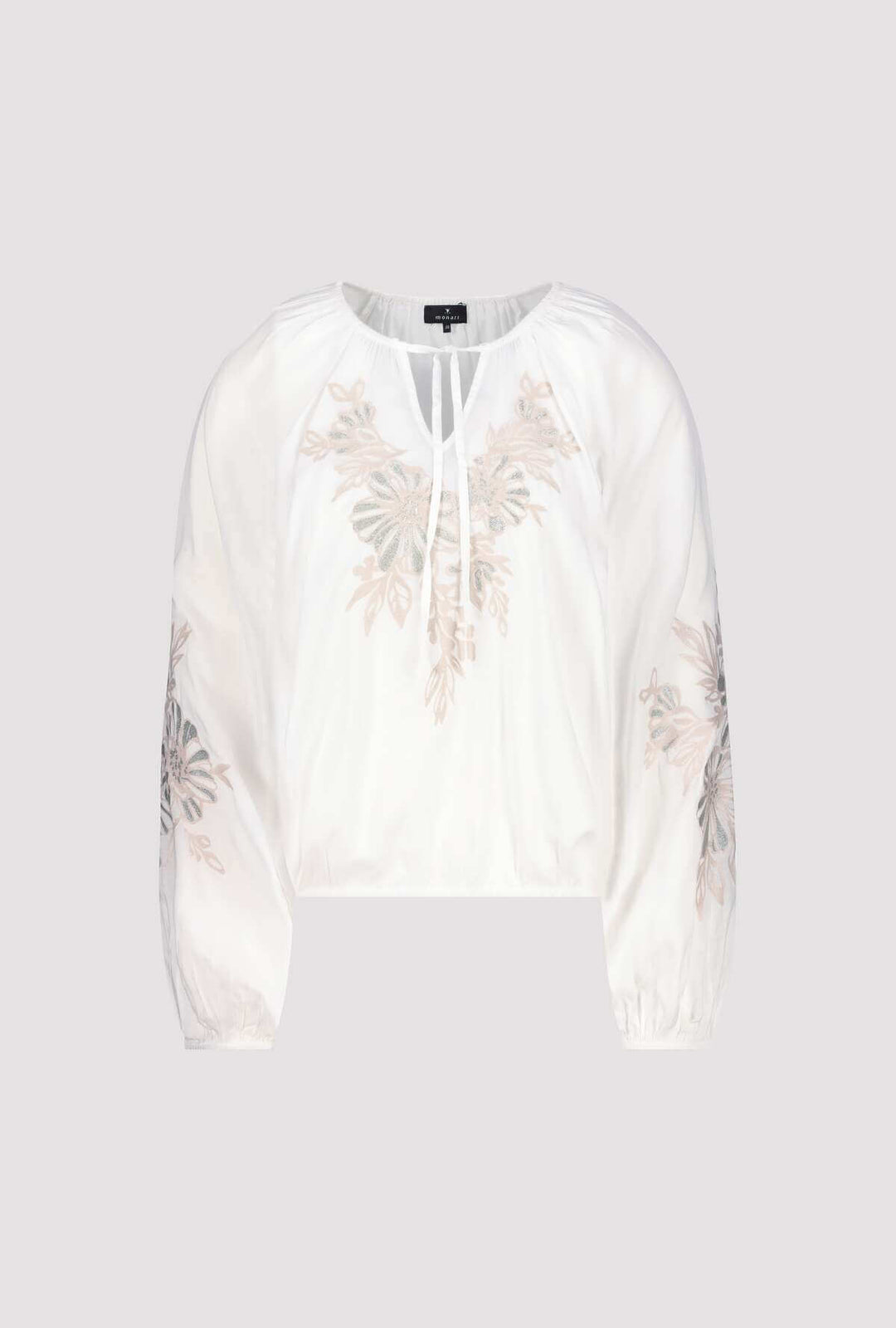 Emroidered Florals Blouse - Milk/Sand