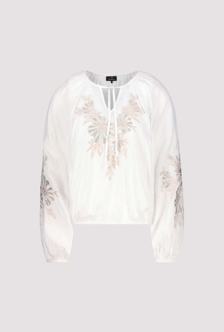 Emroidered Florals Blouse - Milk/Sand