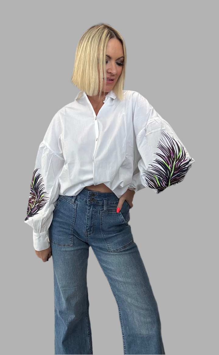 Maxime Feather Shirt Size 12