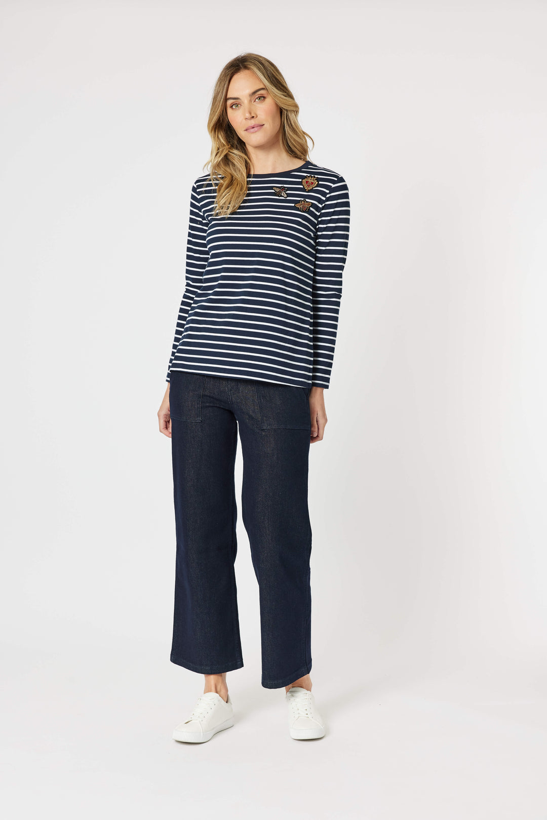 Striped Badge Detail Tee