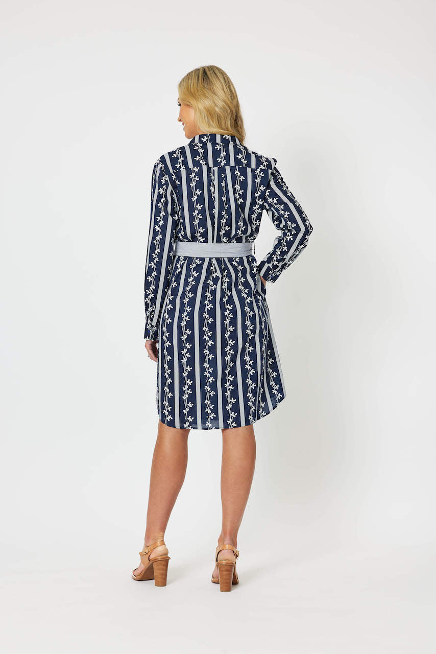 Harbour Dress - Navy/White Size 14