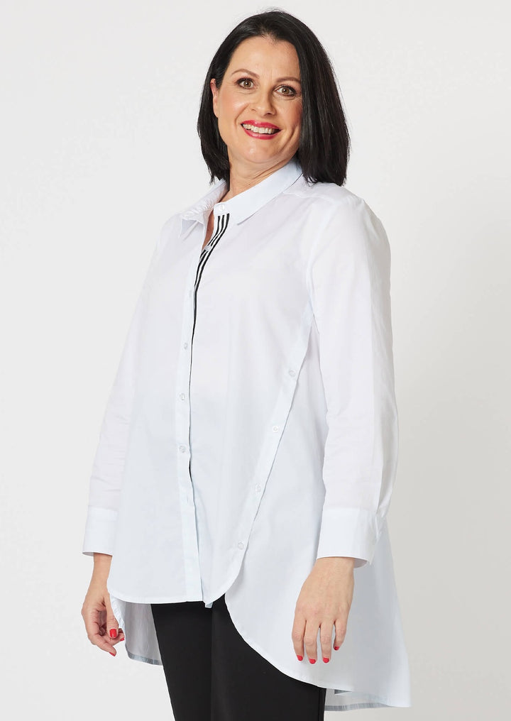 Kara Trim Detail Shirt - White Size 12