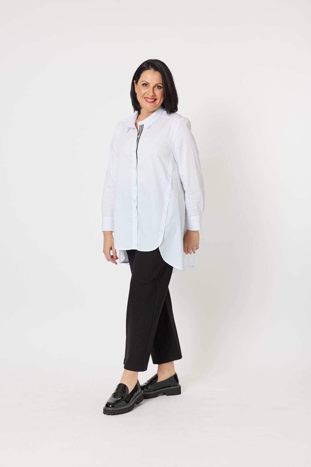 Kara Trim Detail Shirt - White Size 12