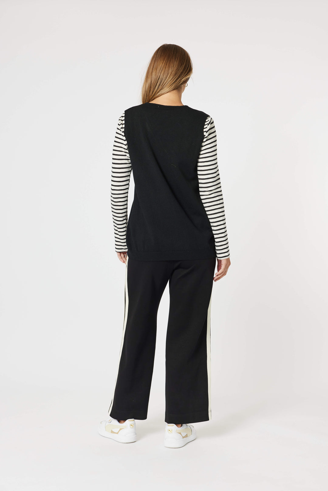 Vicky Side Split Knit Top - Black Size 10