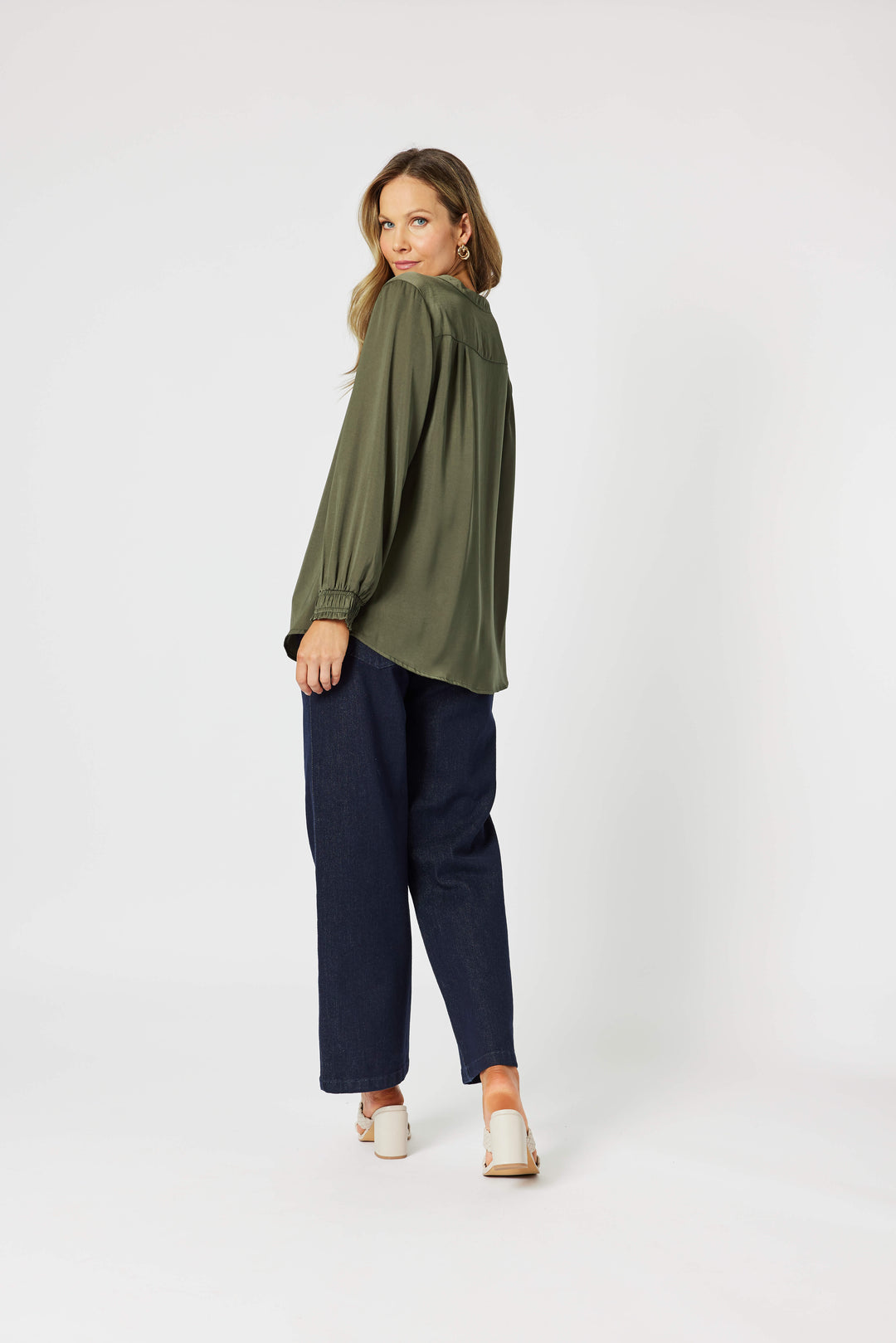 Luxe Nehru Top - Khaki Size 10