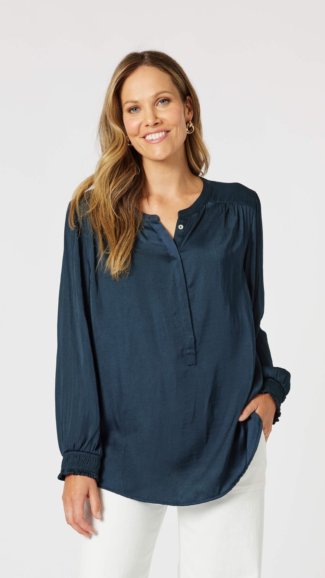 Luxe Nehru Top - Midnight