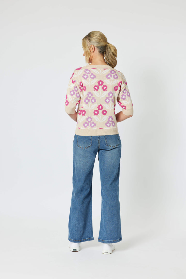 Nikki Floral Knit - Natural Size 10