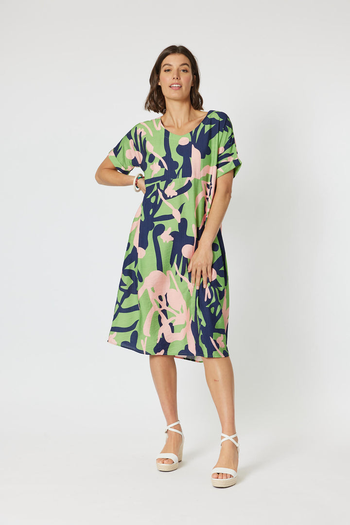 Como Printed Dress - Green Size 8/10