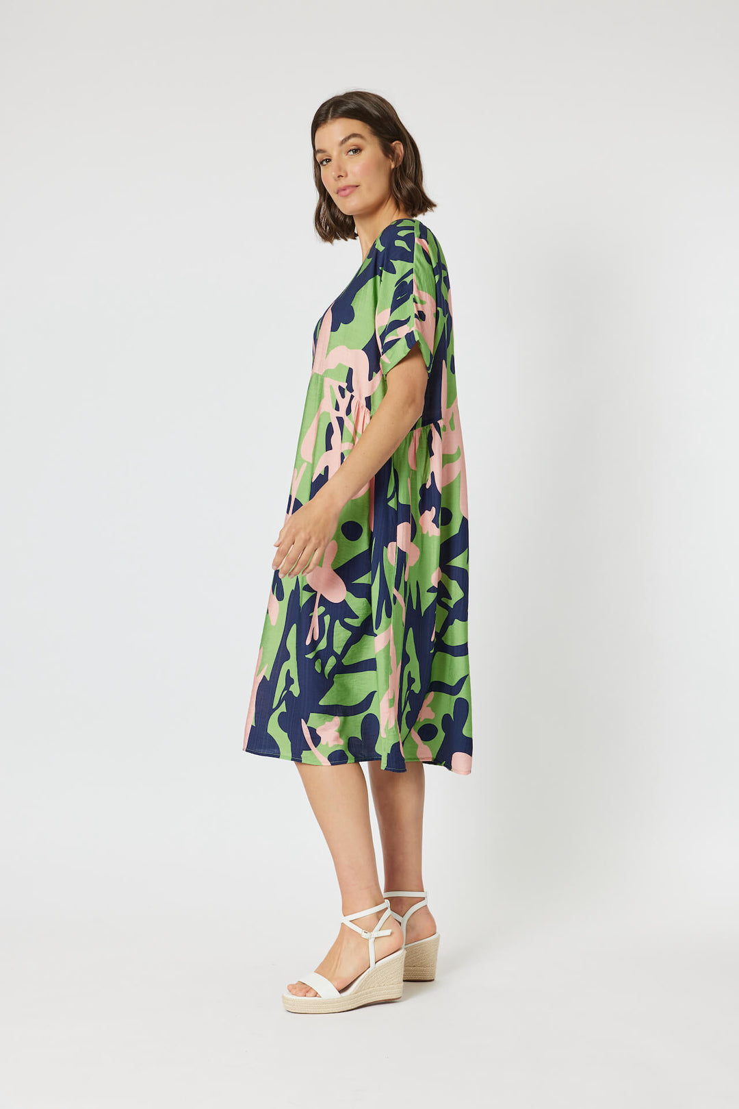 Como Printed Dress - Green Size 8/10