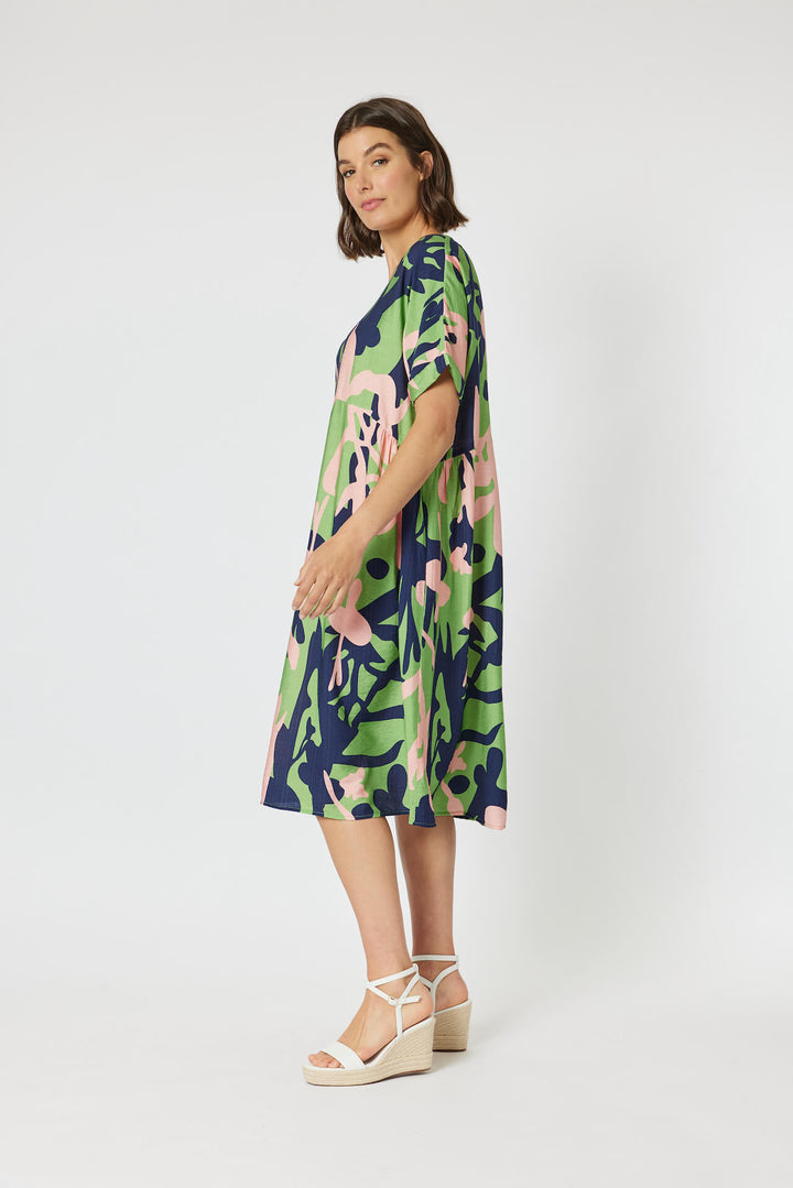 Como Printed Dress - Green Size 8/10