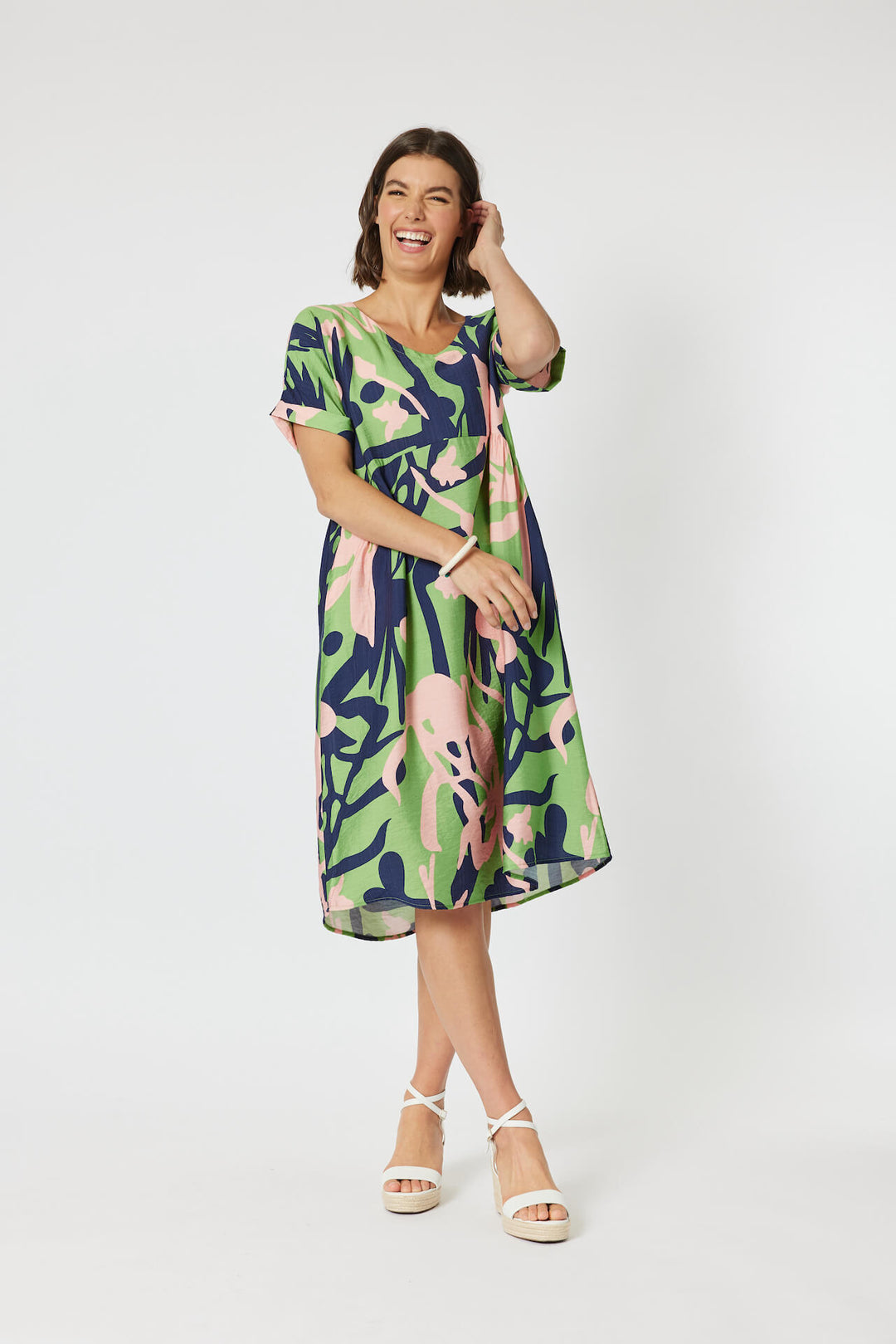 Como Printed Dress - Green Size 8/10